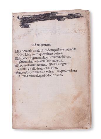 INCUNABULA  SALIS, BAPTISTA DE. Summa casuum conscientiae [i. e., Rosella casuum].  1499